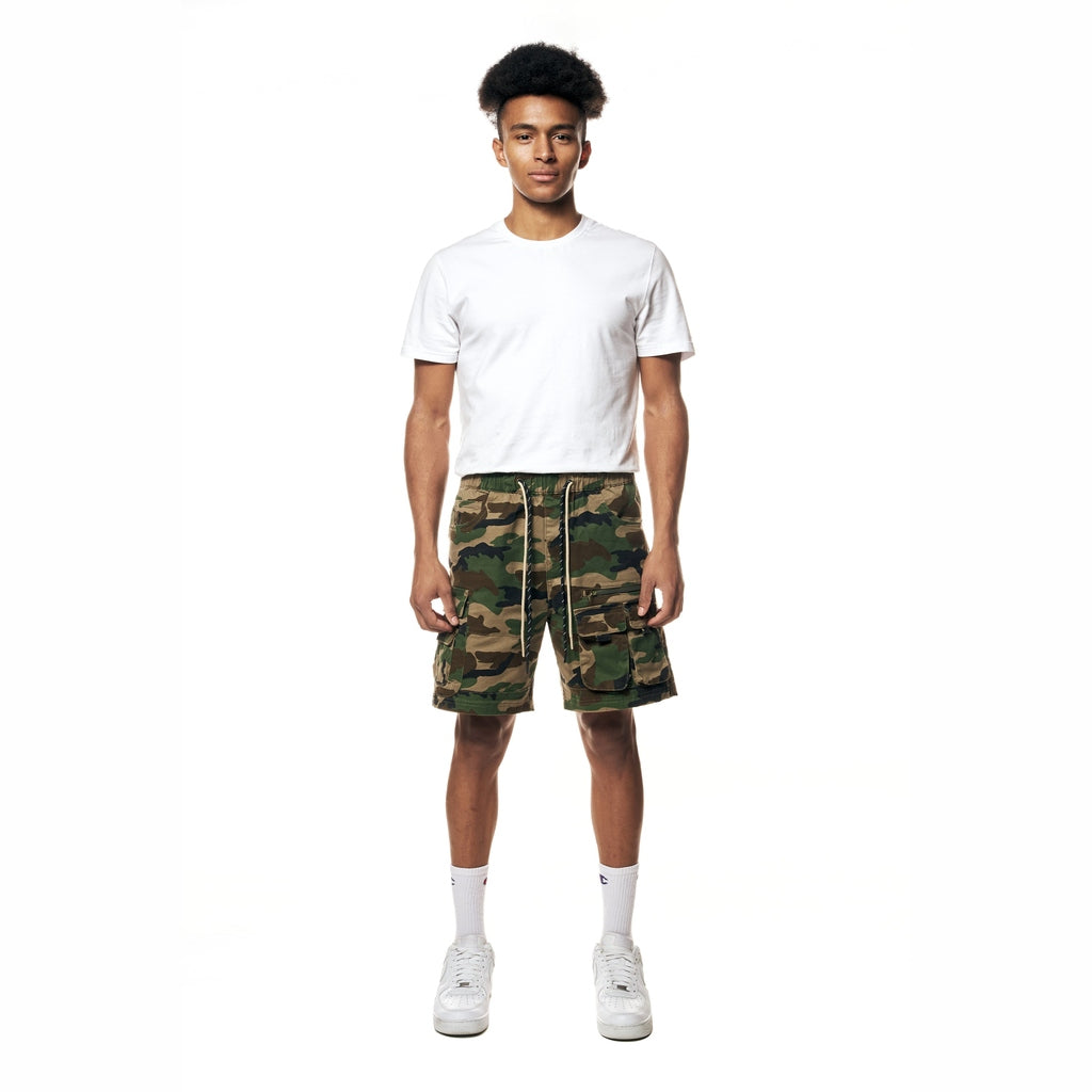 Smoke Rise Utility Twill Lounge Shorts - Wood Camo