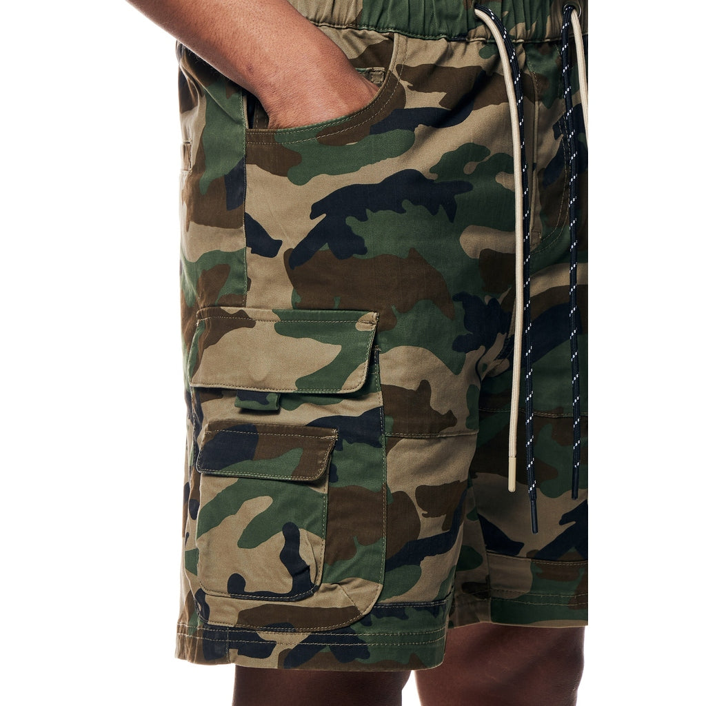 Smoke Rise Utility Twill Lounge Shorts - Wood Camo
