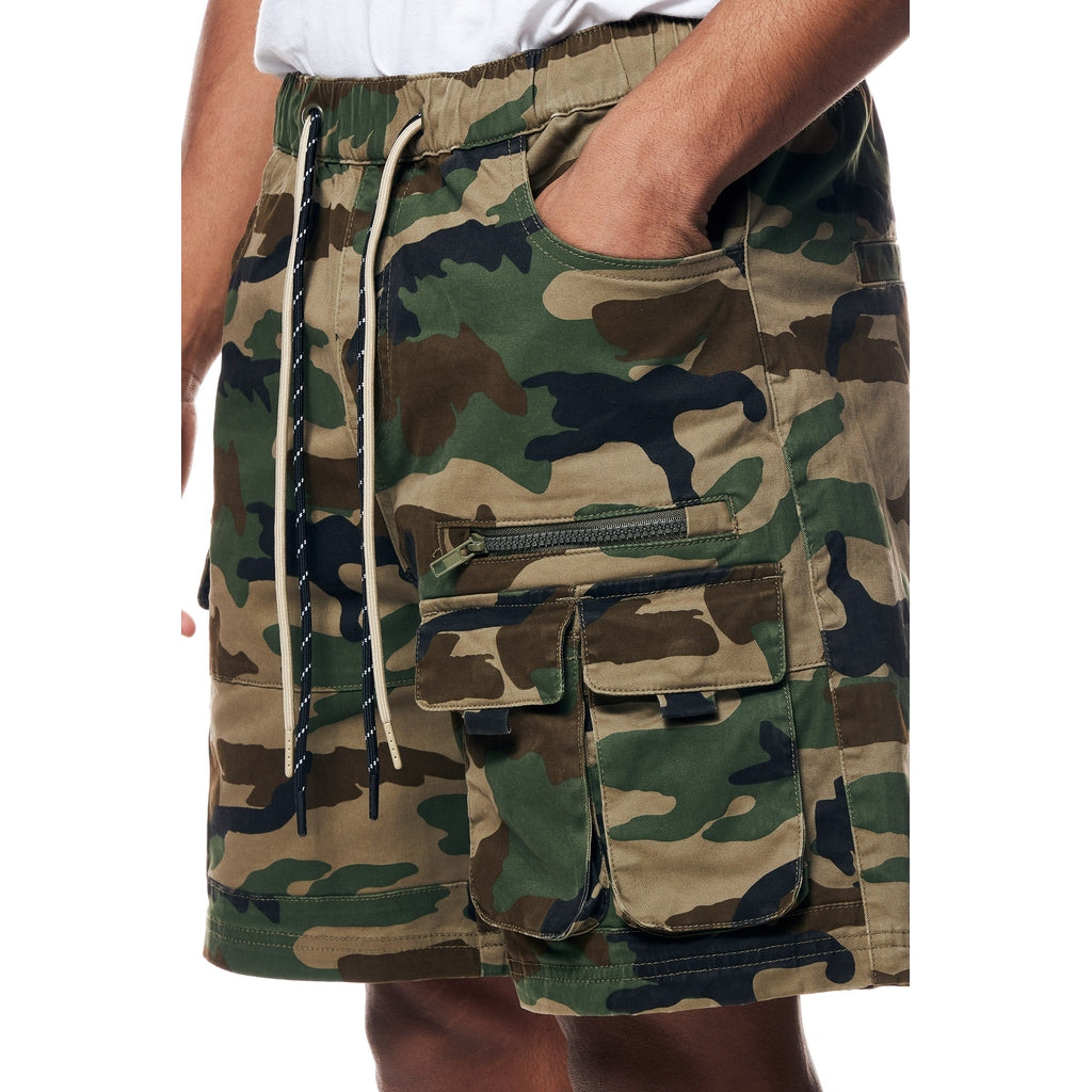 Smoke Rise Utility Twill Lounge Shorts - Wood Camo
