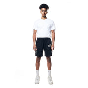 Smoke Rise Printed Twill Workwear Shorts - Black