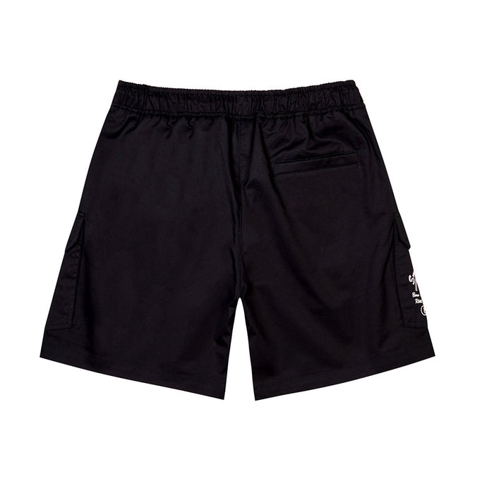 Smoke Rise Printed Twill Workwear Shorts - Black