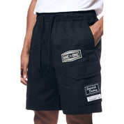 Smoke Rise Printed Twill Workwear Shorts - Black