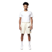 Smoke Rise Printed Twill Workwear Shorts - Ecru