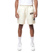 Smoke Rise Printed Twill Workwear Shorts - Ecru