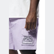 Smoke Rise Big and Tall Big and Tall - Printed Twill Workwear Shorts - Dusty Purple