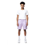 Smoke Rise Printed Twill Workwear Shorts - Dusty Purple