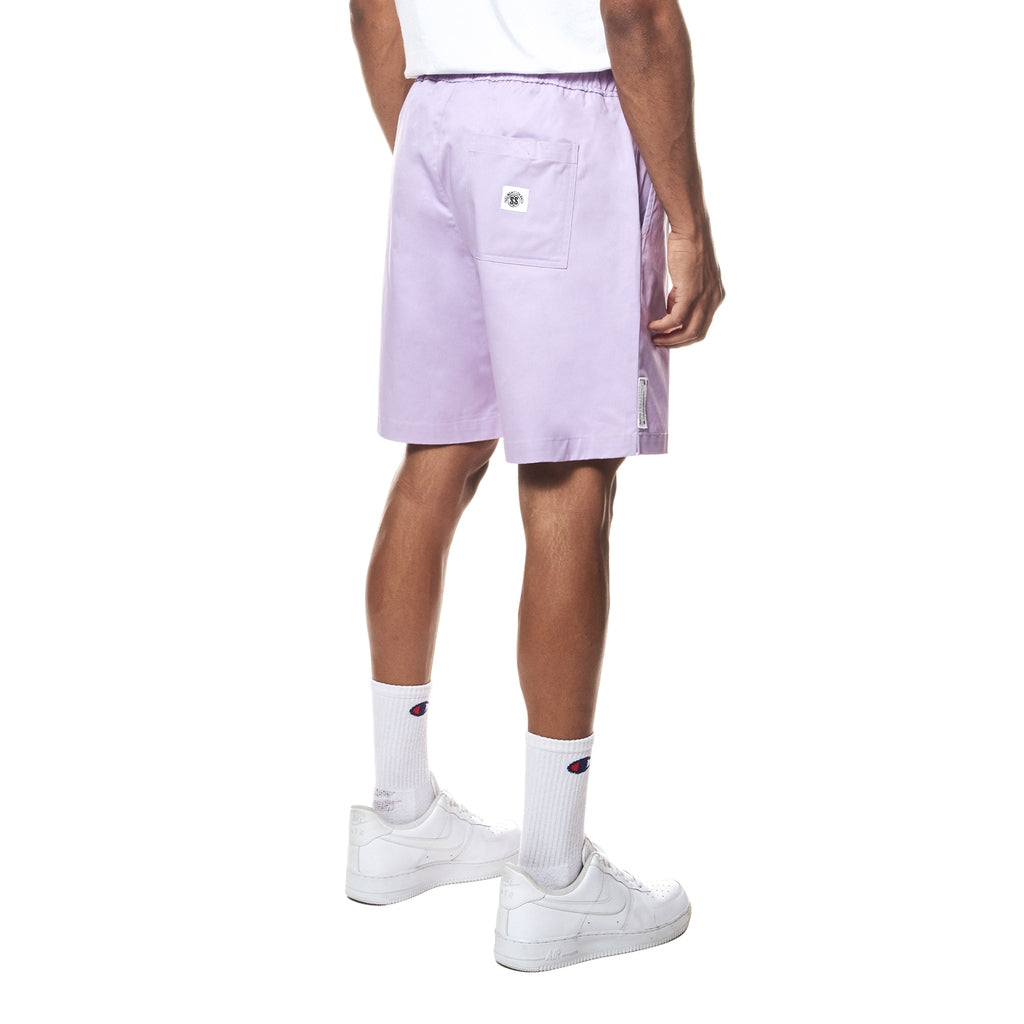 Smoke Rise Printed Twill Workwear Shorts - Dusty Purple