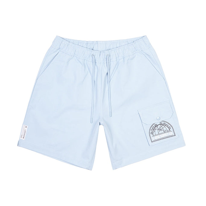 Smoke Rise Printed Twill Workwear Shorts - Seabreeze