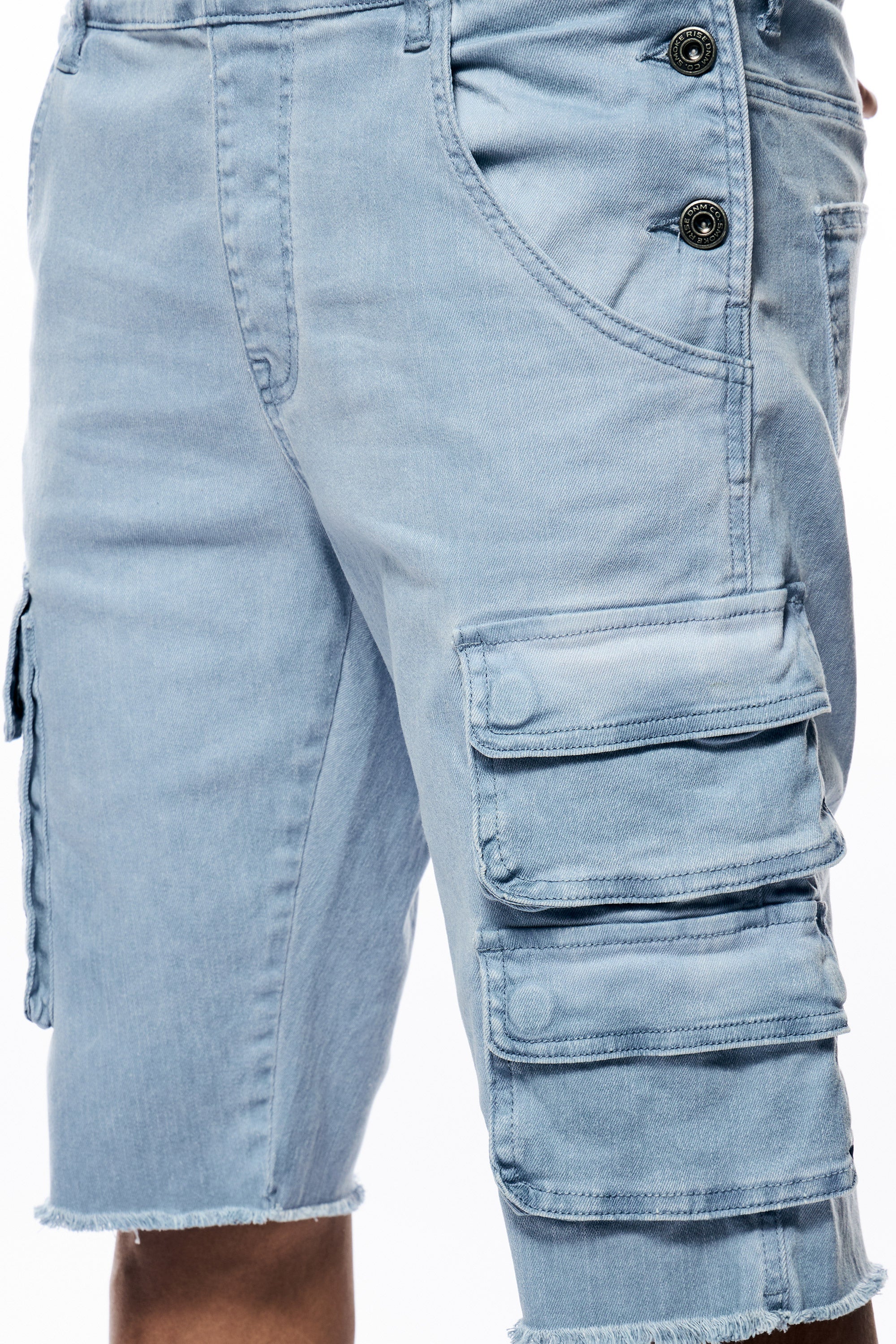 Pigment Dyed Utility Twill Overall Shorts - Dusty Seabreeze