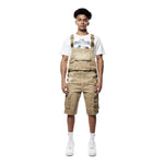 Pigment Dyed Utility Twill Overall Shorts