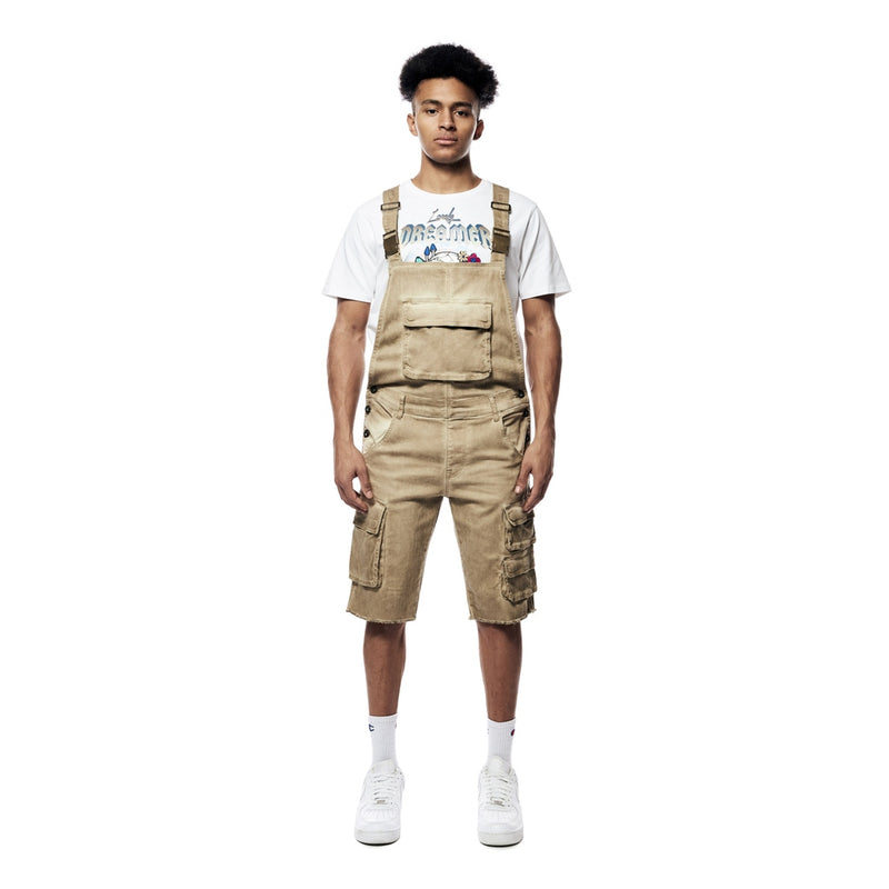 Pigment Dyed Utility Twill Overall Shorts