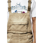 Pigment Dyed Utility Twill Overall Shorts