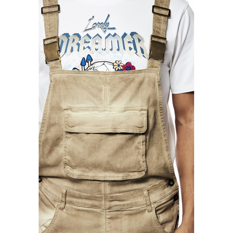 Pigment Dyed Utility Twill Overall Shorts