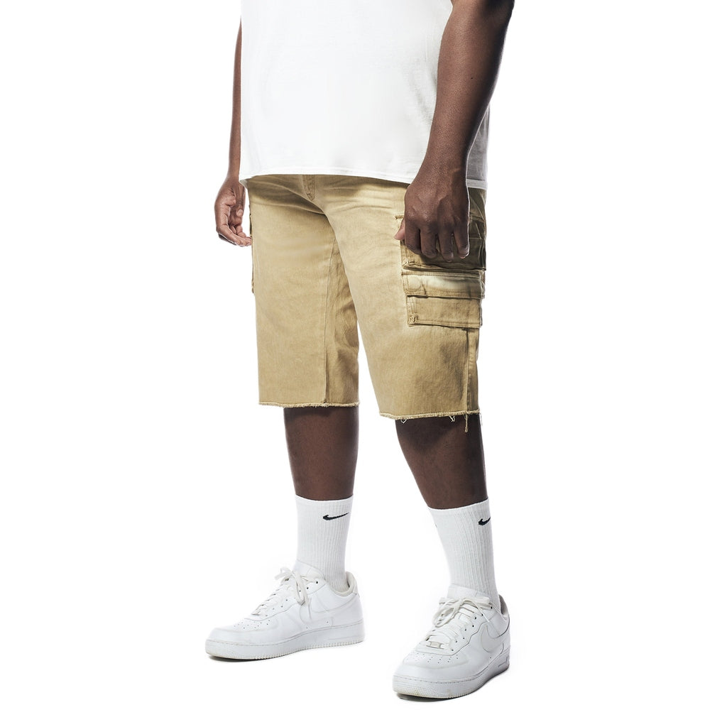 Smoke Rise Big and Tall Big and Tall - Pigment Dyed Twill Utility Shorts - Khaki