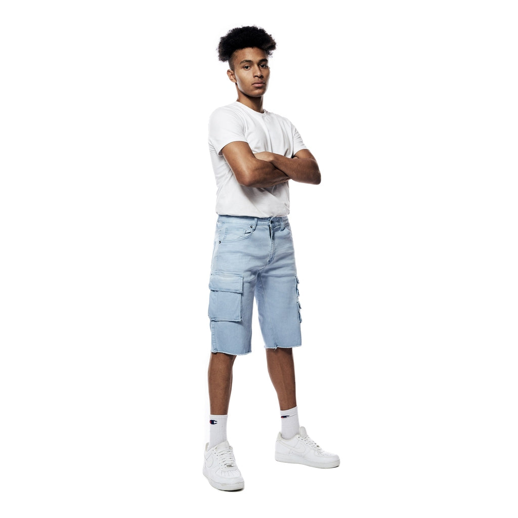 Smoke Rise Pigment Dyed Twill Utility Shorts -Dusty Seabreeze