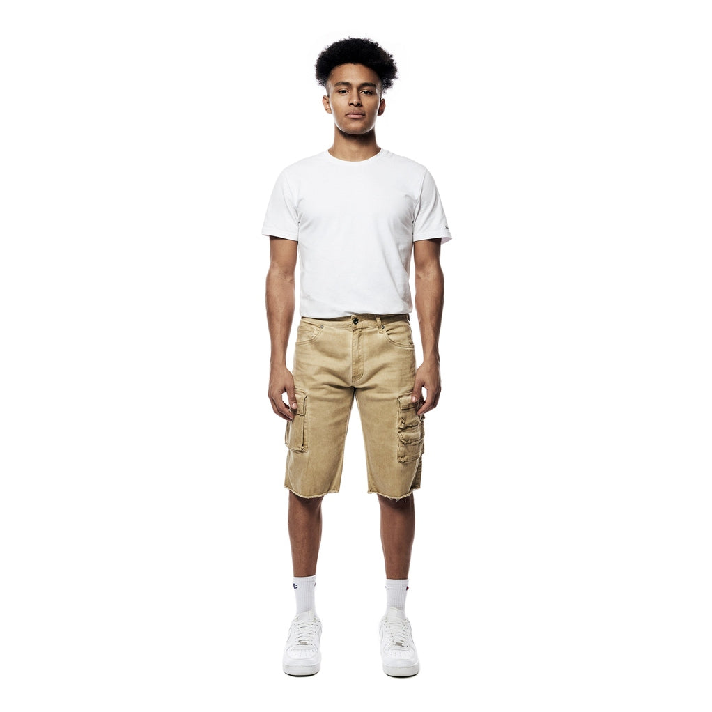Smoke Rise Pigment Dyed Twill Utility Shorts - Khaki