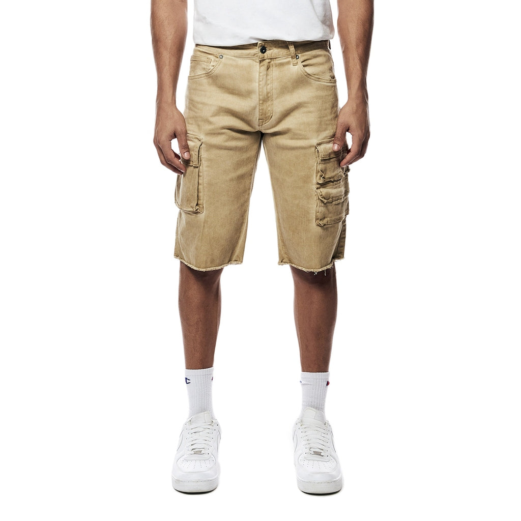Smoke Rise Pigment Dyed Twill Utility Shorts - Khaki