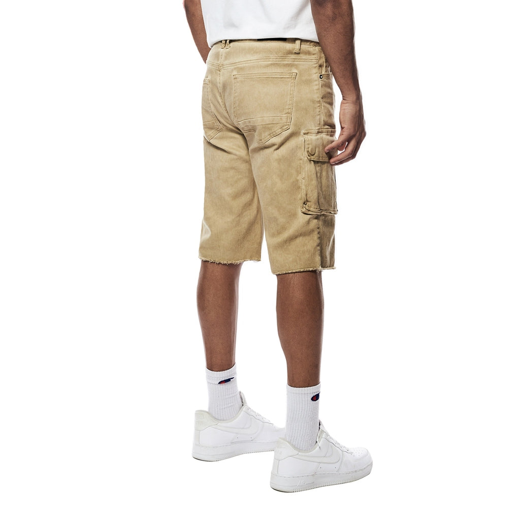 Smoke Rise Pigment Dyed Twill Utility Shorts - Khaki