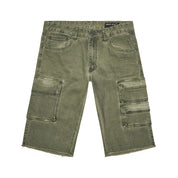 Smoke Rise Pigment Dyed Twill Utility Shorts - Vintage Army