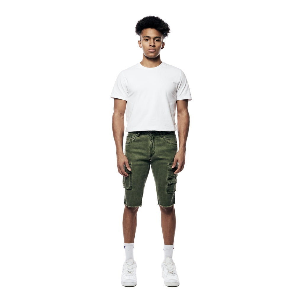 Smoke Rise Pigment Dyed Twill Utility Shorts - Vintage Army