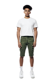 Pigment Dyed Twill Utility Shorts - Vintage Army