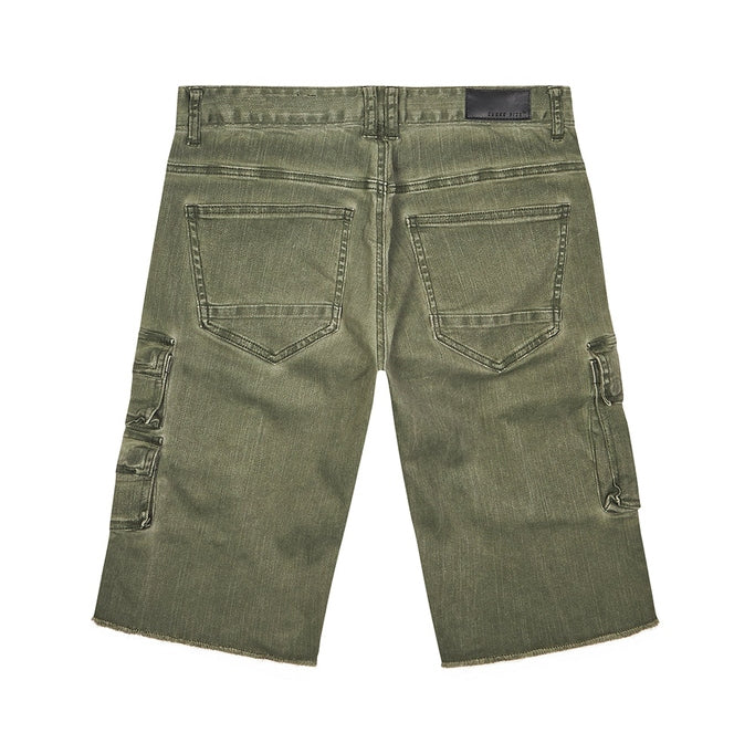 Smoke Rise Pigment Dyed Twill Utility Shorts - Vintage Army