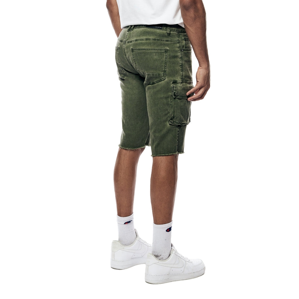 Smoke Rise Pigment Dyed Twill Utility Shorts - Vintage Army