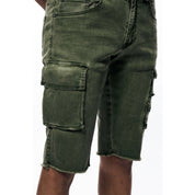 Smoke Rise Pigment Dyed Twill Utility Shorts - Vintage Army
