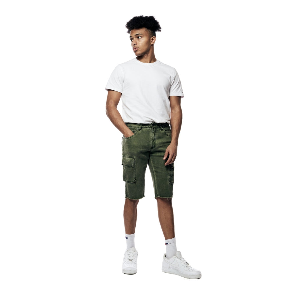 Smoke Rise Pigment Dyed Twill Utility Shorts - Vintage Army