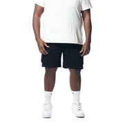Smoke Rise Big and Tall Big and Tall - Essential Knit Twill Cargo Shorts - Black