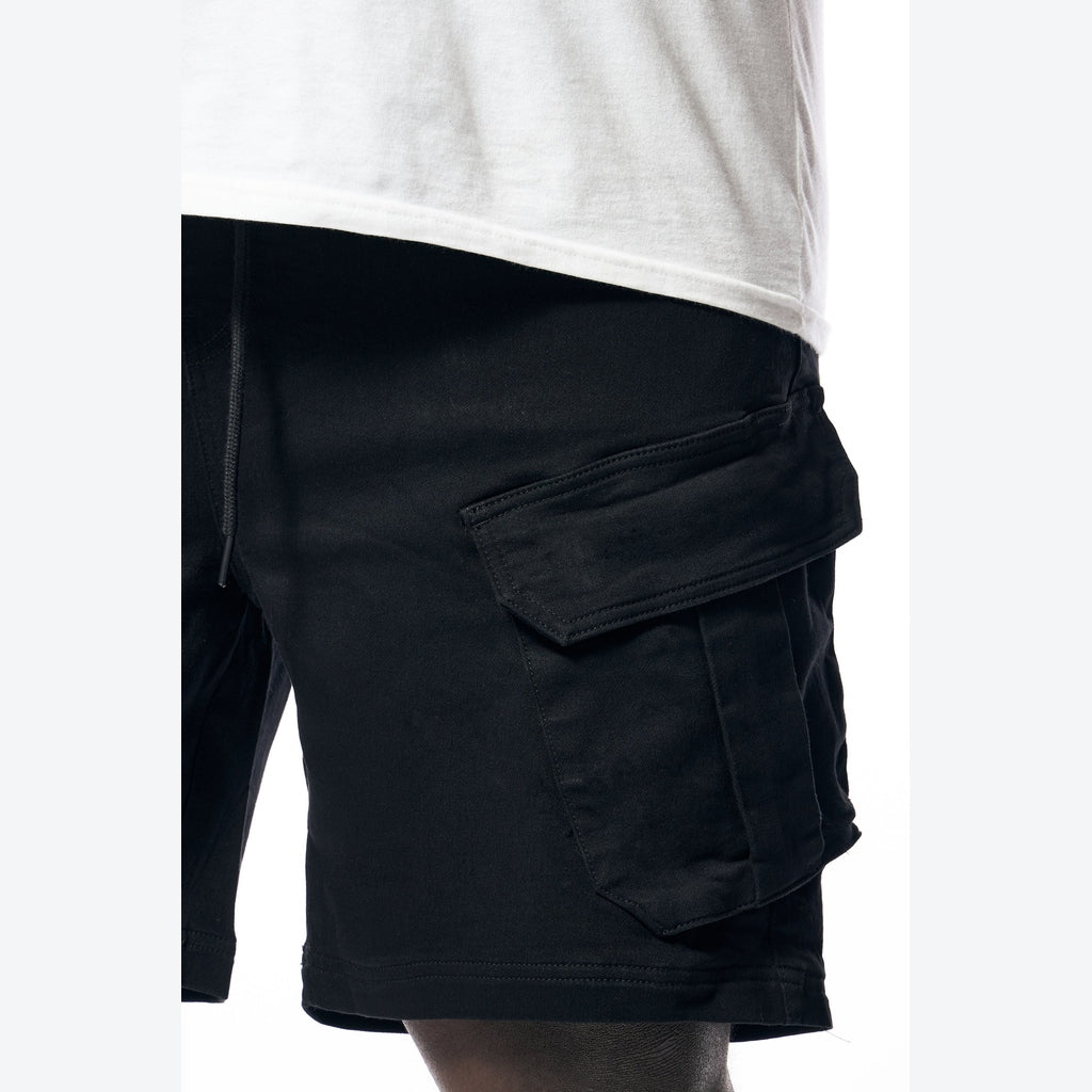 Smoke Rise Big and Tall Big and Tall - Essential Knit Twill Cargo Shorts - Black