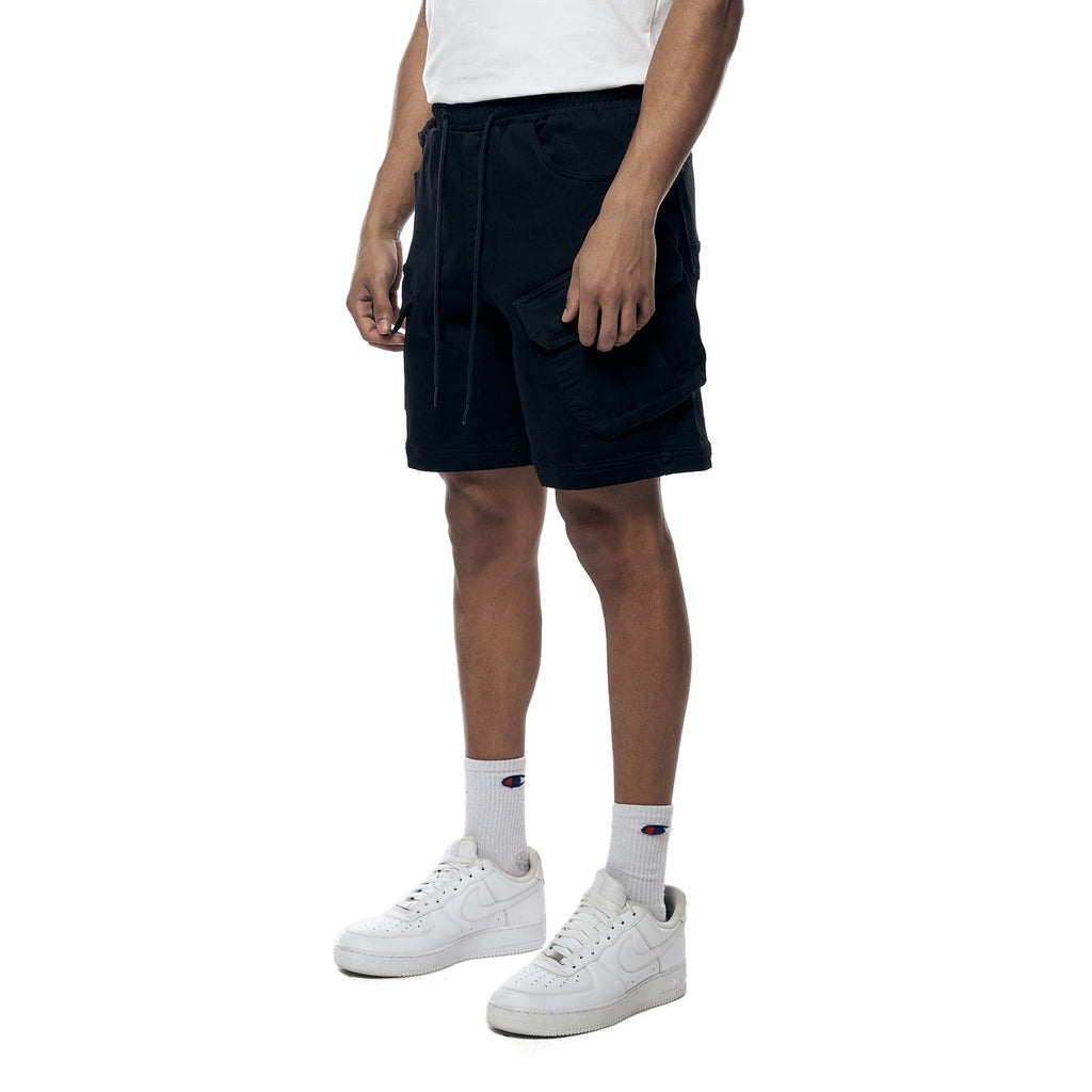 Smoke Rise Essential Knit Twill Cargo Shorts - Black