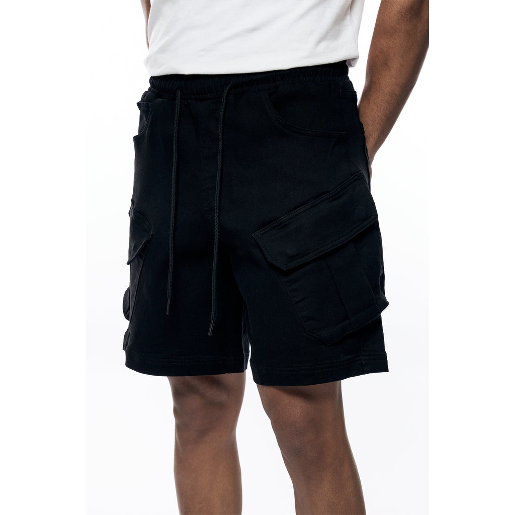 Smoke Rise Essential Knit Twill Cargo Shorts - Black