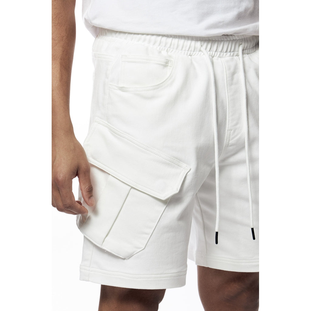 Smoke Rise Essential Knit Twill Cargo Shorts - White