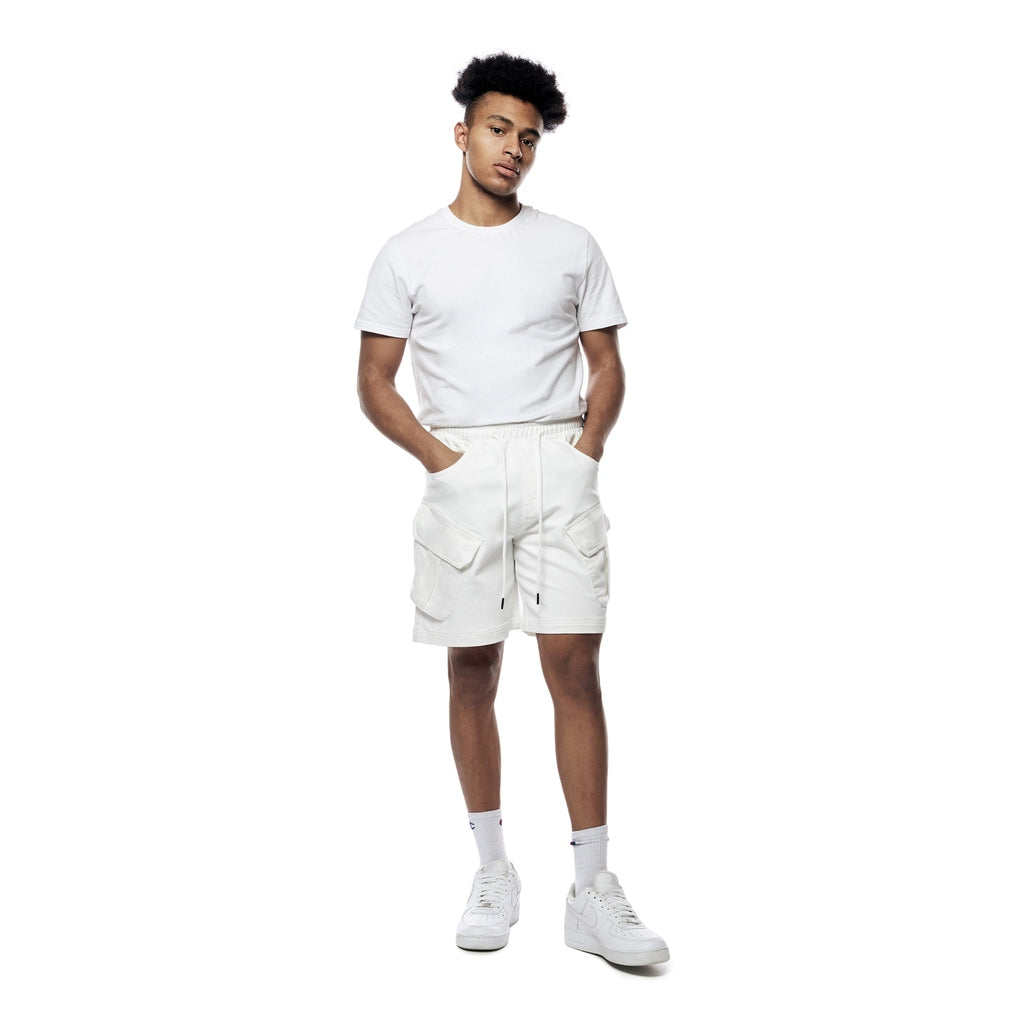 Smoke Rise Essential Knit Twill Cargo Shorts - White