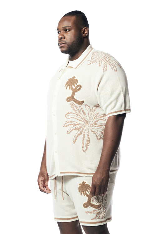 Big & Tall - Varsity Knit Jacquard Resort Shirt