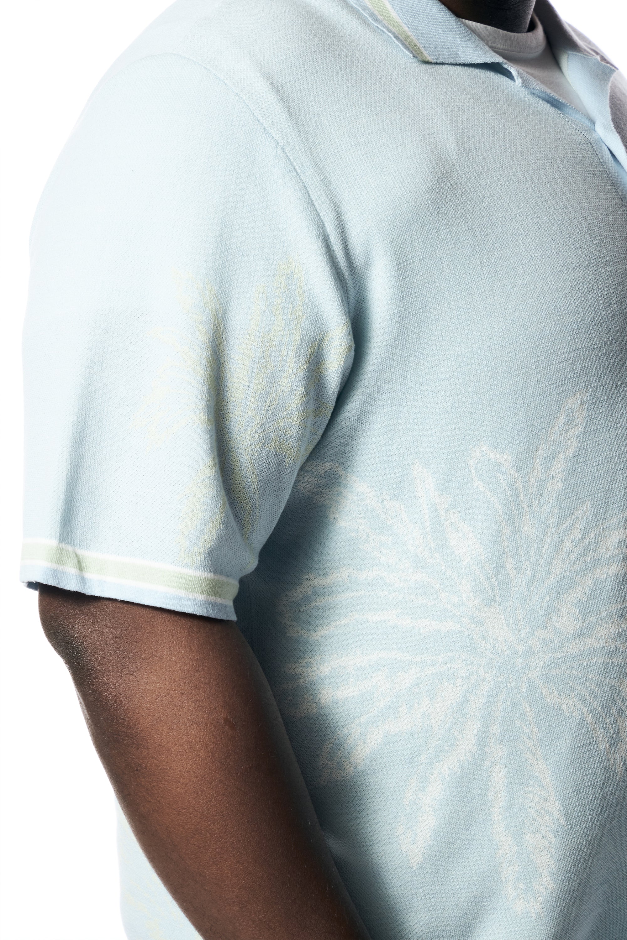 Big and Tall - Varsity Knit Jacquard Resort Shirt - Seabreeze