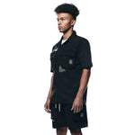 Printed Utility Boxy Windbreaker Shirt