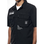 Printed Utility Boxy Windbreaker Shirt