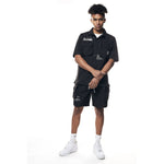 Printed Utility Boxy Windbreaker Shirt
