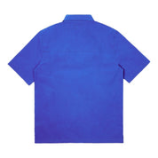 Smoke Rise Printed Utility Boxy Windbreaker Shirt - Royal