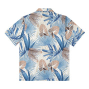 Smoke Rise Printed Short Sleeve Woven Windbreaker Shirt - Tropic Blue