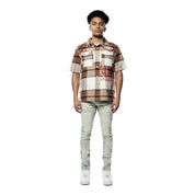 Smoke Rise Plaid Graphic Shirt - Rust Plaid