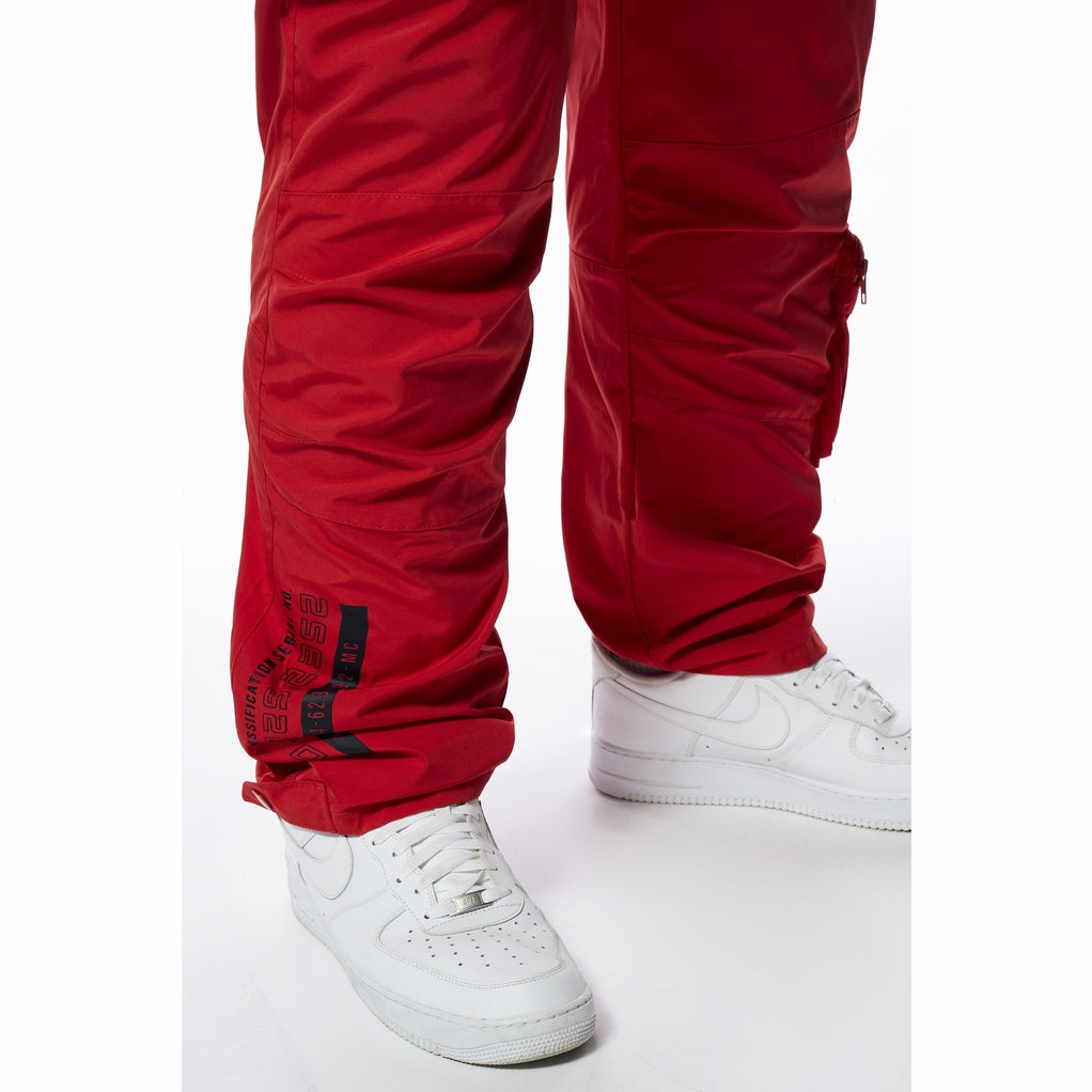 Smoke Rise Big and Tall Big and Tall - Printed Utility Windbreaker Joggers - Red