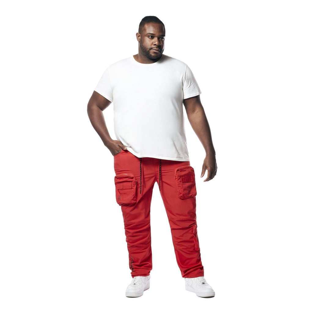 Smoke Rise Big and Tall Big and Tall - Printed Utility Windbreaker Joggers - Red