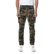 Smoke Rise Printed Utility Windbreaker Joggers - Wood Camo