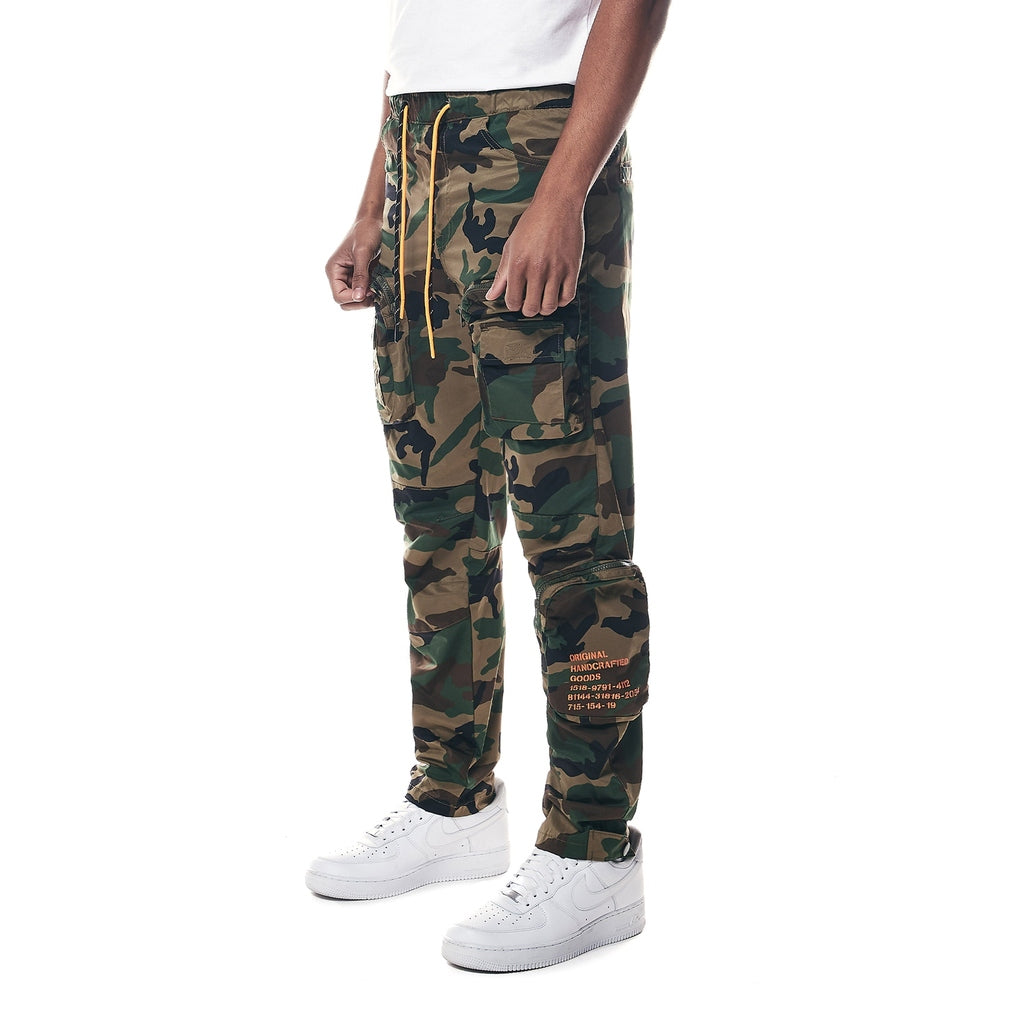 Smoke Rise Printed Utility Windbreaker Joggers - Wood Camo