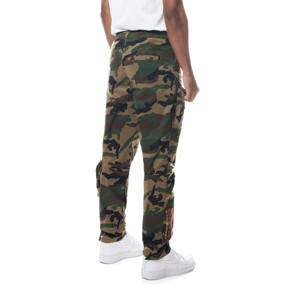 Smoke Rise Printed Utility Windbreaker Joggers - Wood Camo