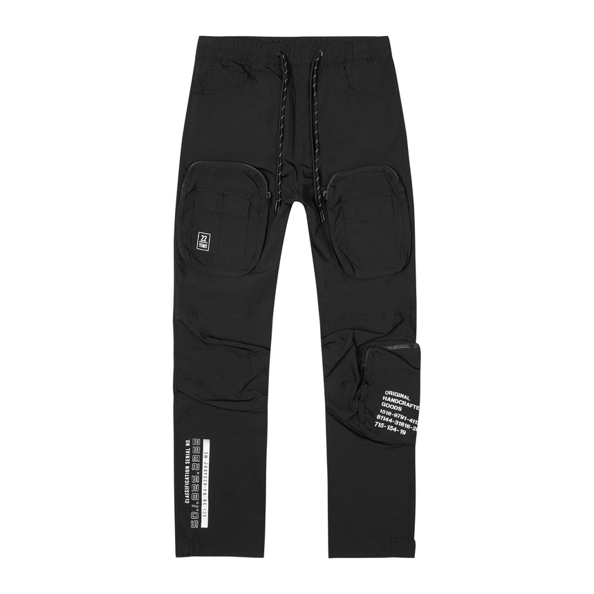 Smoke Rise Big and Tall Big and Tall - Printed Utility Windbreaker Joggers - Black