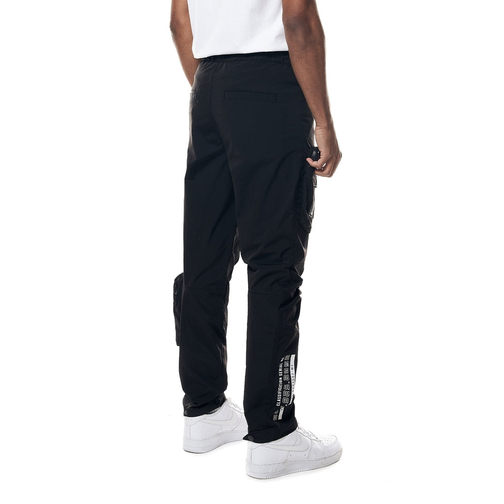 Smoke Rise Printed Utility Windbreaker Joggers - Black